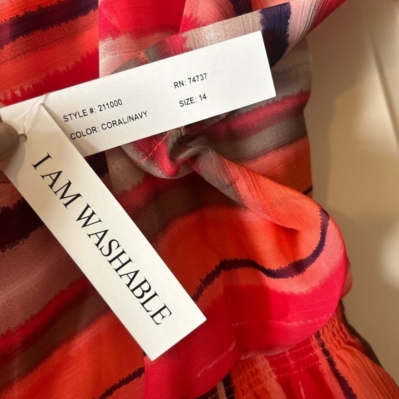 Shelby & Palmer Pink Striped Midi Dress Size 14 - Picture 9 of 10